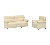 vidaXL Ensemble de Canapés 2 pc Crème Tissu