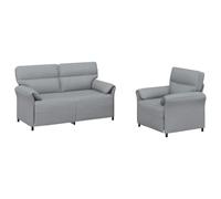vidaXL Ensemble de Canapés 2 pc Gris Clair Tissu