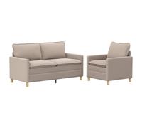 vidaXL Ensemble de Canapés 2 pc Gris Clair Tissu