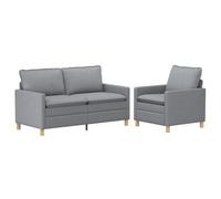 vidaXL Ensemble de Canapés 2 pc Gris Clair Tissu