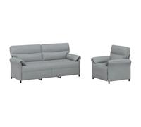 vidaXL Ensemble de Canapés 2 pc Gris Clair Tissu