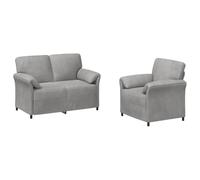 vidaXL Ensemble de Canapés 2 pc Gris Clair Velours