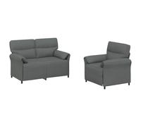 vidaXL Ensemble de Canapés 2 pc Gris foncé Tissu