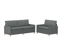 vidaXL Ensemble de Canapés 2 pc Tissu Gris foncé