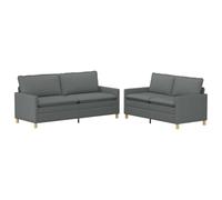 vidaXL Ensemble de Canapés 2 pc Gris foncé Tissu