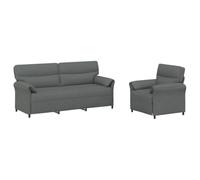 vidaXL Ensemble de Canapés 2 pc Gris foncé Tissu