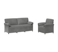vidaXL Ensemble de Canapés 2 pc Gris foncé Velours