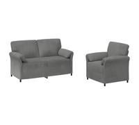 vidaXL Ensemble de Canapés 2 pc Gris foncé Velours