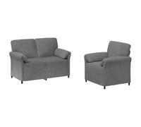 vidaXL Ensemble de Canapés 2 pc Gris foncé Velours