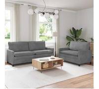 vidaXL Ensemble de Canapés 2 pc Gris foncé Velours 3417128