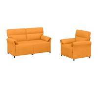 vidaXL Ensemble de Canapés 2 pc Jaune foncé Tissu