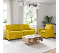 vidaXL Ensemble de Canapés 2 pc Jaune Velours 3417115
