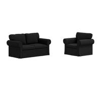 vidaXL Ensemble de Canapés 2 pc Noir Tissu