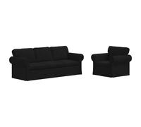 vidaXL Ensemble de Canapés 2 pc Noir Tissu