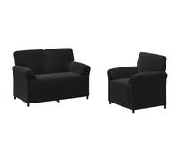 vidaXL Ensemble de Canapés 2 pc Noir Velours