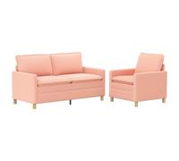 vidaXL Ensemble de Canapés 2 pc Rose Tissu