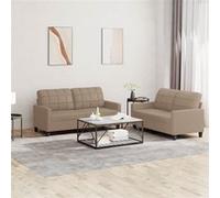 vidaXL Ensemble de canapés 2 pcs similicuir Cappuccino