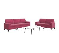 Vidaxl Ensemble De Canapés 2 Pcs Avec Coussins Et Traversins Velours Multicolore
