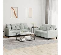 VidaXL Ensemble de Canapés 2 pcs avec Coussins - Gris Clair