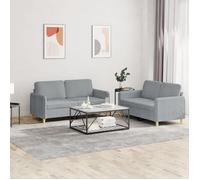 vidaXL Ensemble de canapés avec coussins Gris clair