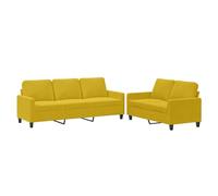 vidaXL Ensemble de canapés 2 pcs avec Coussins Jaune Velours