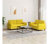 vidaXL Ensemble de canapés 2 pcs avec coussins jaune velours3202000 Jaune G