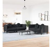 vidaXL Ensemble de canapés 2 pcs - Noir velours