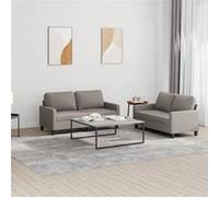 vidaXL Ensemble de canapés 2 pcs avec coussins Taupe Tissu3201451 Taupe G