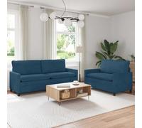 vidaXL Ensemble de Canapés 2 pcs Bleu Velours