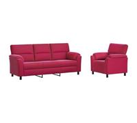 vidaXL Ensemble de Canapés 2 pcs Bordeaux Velours
