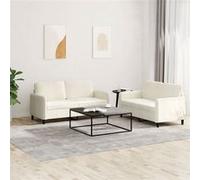 vidaXL Ensemble de canapés 2 pcs crème velours3201982 Crème G