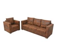 vidaXL Ensemble de canapés 2 pcs Cuir Daim synthétique