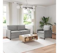 vidaXL Ensemble de Canapés 2 pcs Gris clair Velours