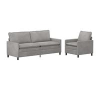 vidaXL Ensemble de Canapés 2 pcs Gris Clair Velours, Canapé Moderne, élégant Fauteuil, Coin Salon intérieur, Rembourrage Confortable, mobilier Polyvalent, Design Chic