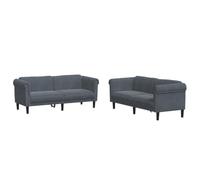 vidaXL Ensemble de canapés 2 pcs Gris foncé Velours