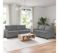 vidaXL Ensemble de Canapés 2 pcs Gris foncé Velours