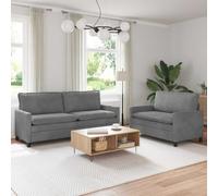 vidaXL Ensemble de Canapés 2 pcs Gris foncé Velours