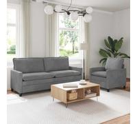 vidaXL Ensemble de Canapés 2 pcs Gris foncé Velours