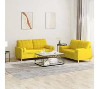 vidaXL Ensemble de Canapés 2 pcs - Jaune clair
