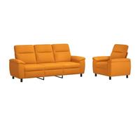 vidaXL Ensemble de Canapés 2 pcs Jaune foncé Tissu