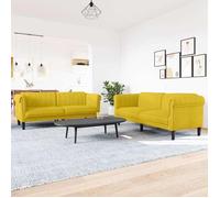 vidaXL Ensemble de canapés 2 pièces en velours jaune