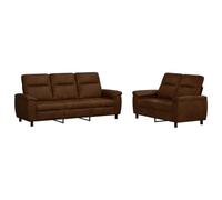 vidaXL Ensemble de Canapés 2 pcs Marron Simili Daim