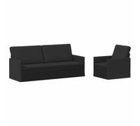 vidaXL Ensemble de Canapés 2 pcs Noir Tissu