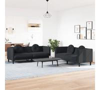 vidaXL Ensemble de canapés 2 pcs - Noir velours