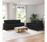 vidaXL Ensemble de Canapés 2 pcs Noir Velours