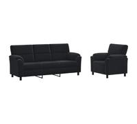 vidaXL Ensemble de Canapés 2 pcs Noir Velours