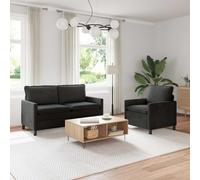 vidaXL Ensemble de Canapés 2 pcs Noir Velours