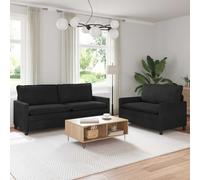 vidaXL Ensemble de Canapés 2 pcs Noir Velours