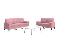vidaXL Ensemble de canapés 2 pcs - Rose