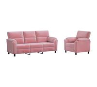 vidaXL Ensemble de Canapés 2 pcs Rose Velours